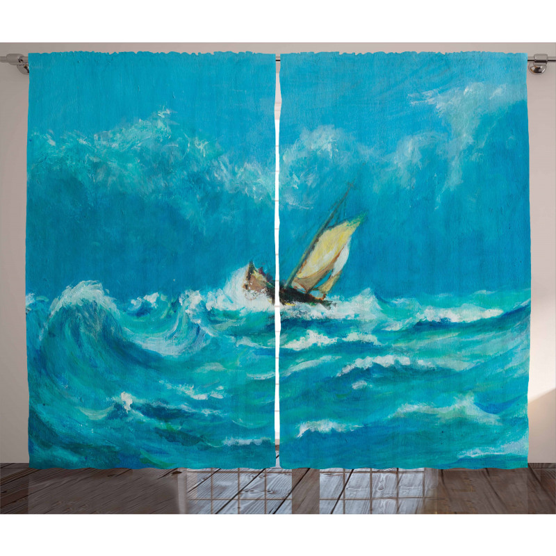 Sail in Stormy Weather Curtain