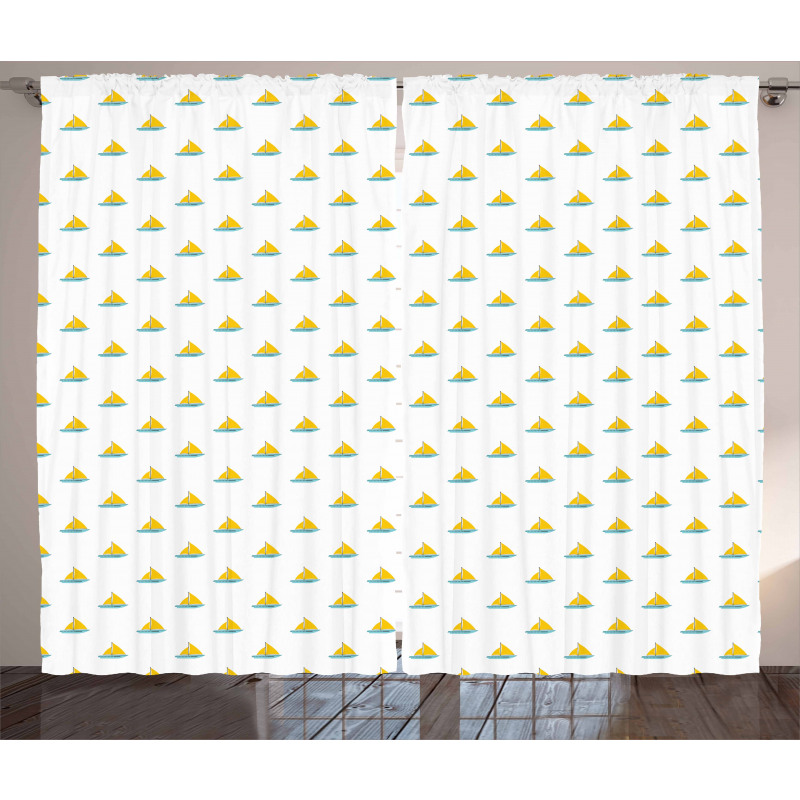 Modern Design Boats Curtain