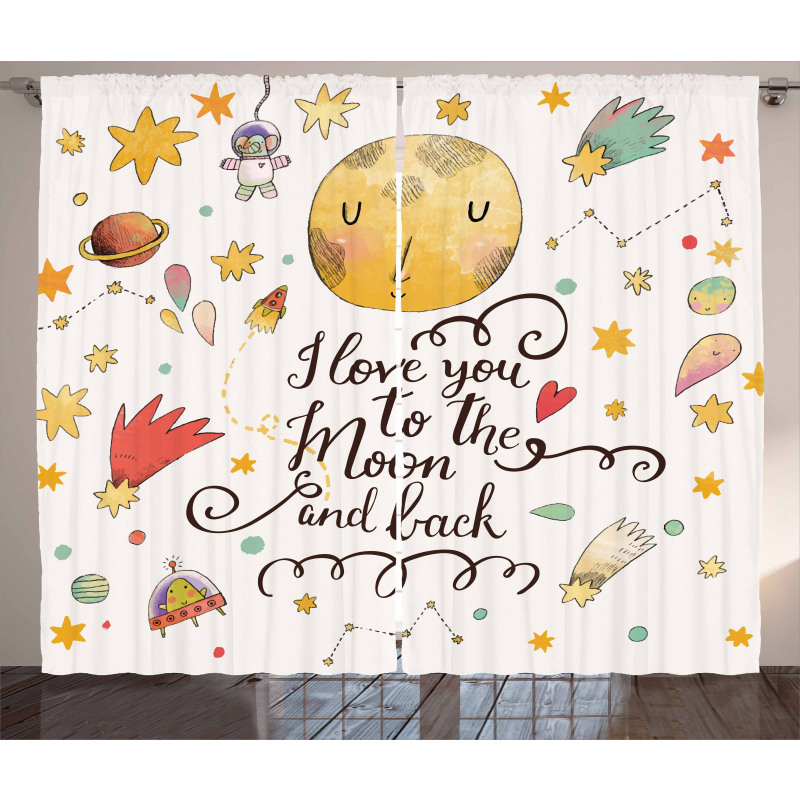 Moon and Back Slogan Curtain