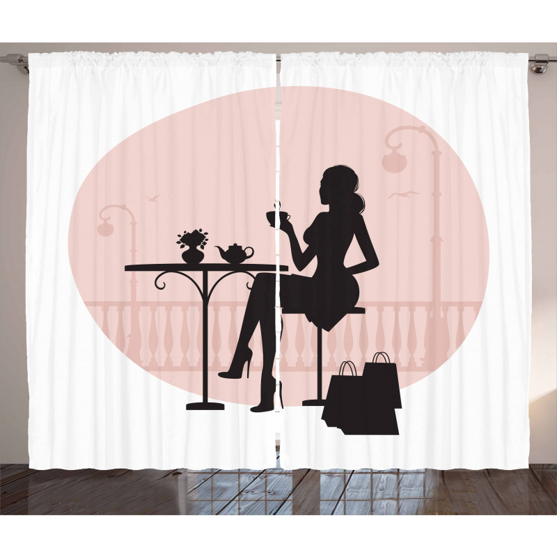 Silhouette Girl Curtain