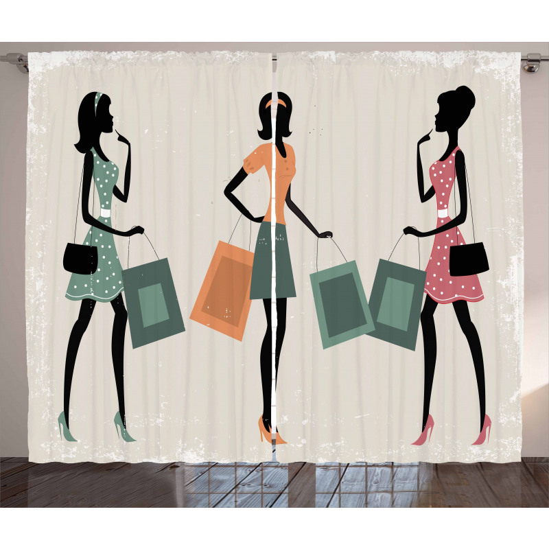 Shopping Theme Curtain