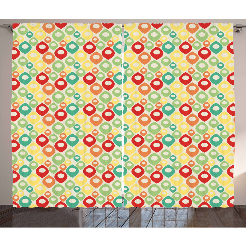 Colorful Shapes Print Curtain