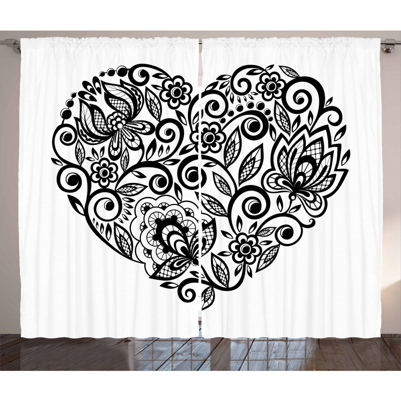 Silhouette Floral Lace Curtain