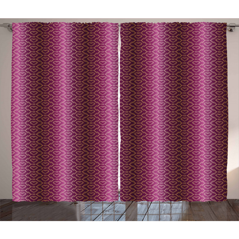 Zigzag and Hearts Curtain