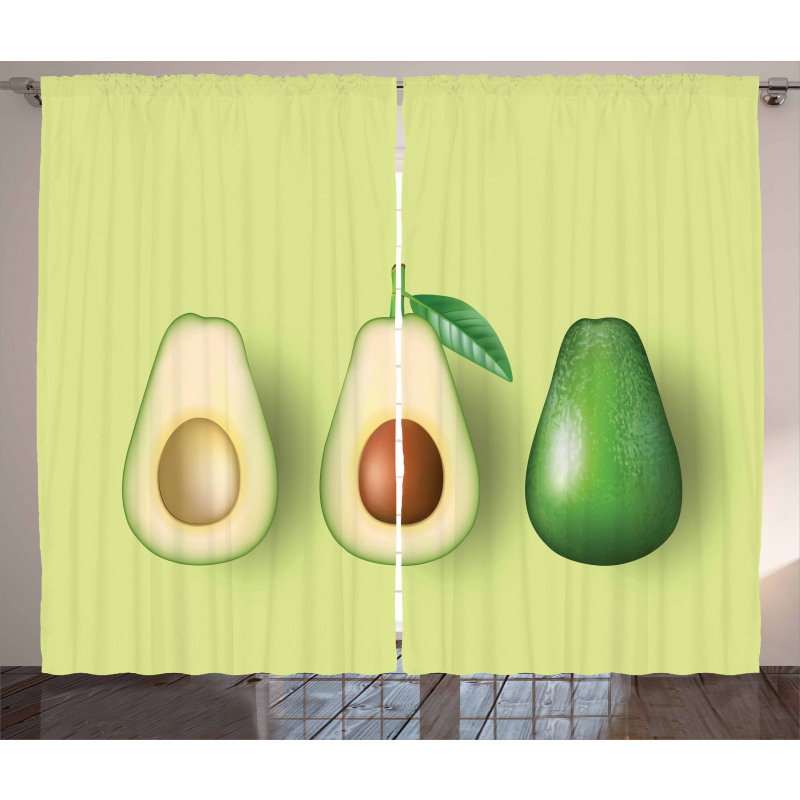 Realistic Half Avocado Curtain