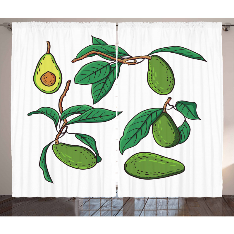 Exotic Fruits on Branch Curtain