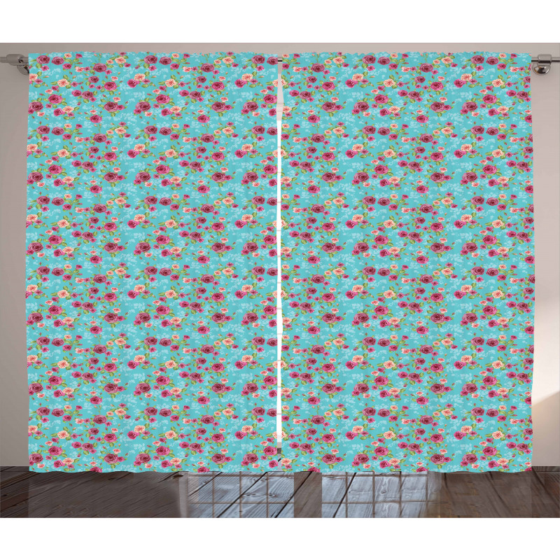 Rose Bouquet Pattern Curtain