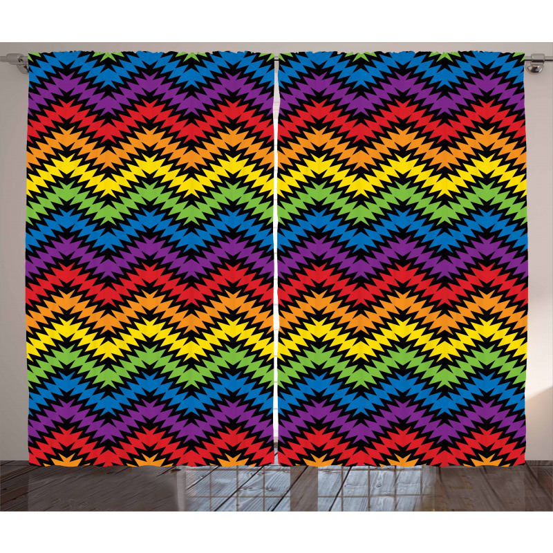 Jagged Zigzag Pattern Curtain