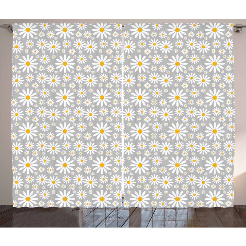 Chamomile Petals Image Curtain