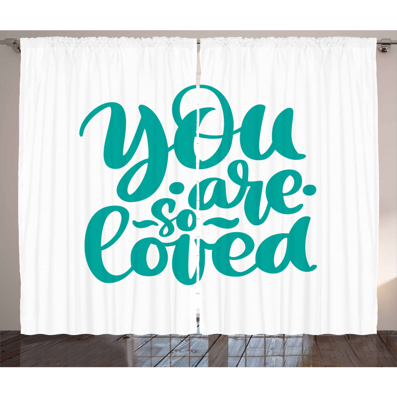 You Are Loved Valentines Curtain