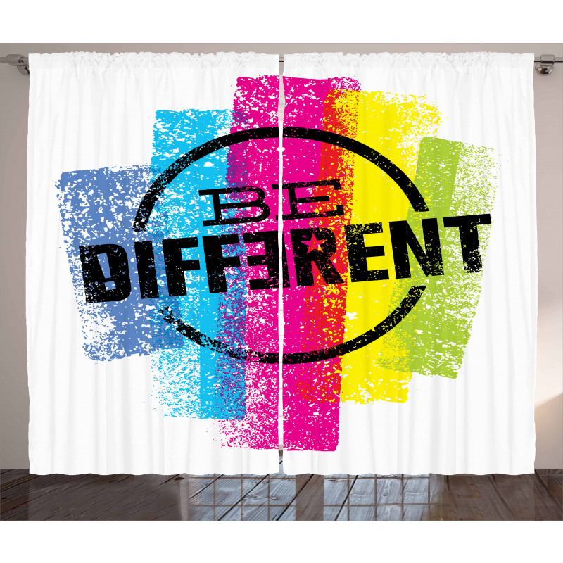Be Different Motivational Curtain