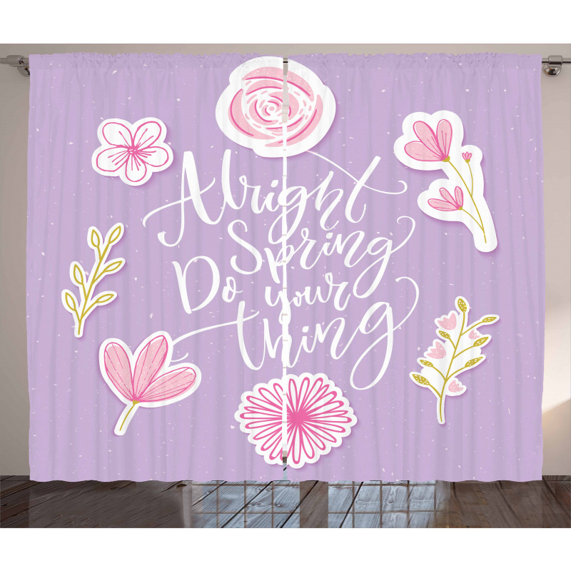 Spring Theme Funny Floral Curtain