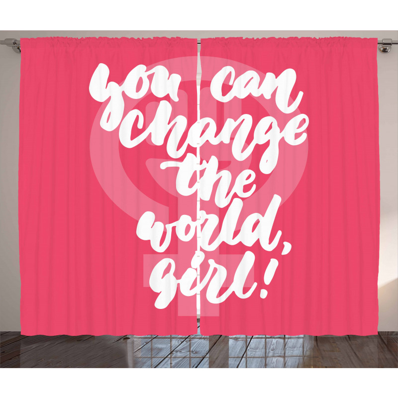 Girl Change the World Curtain