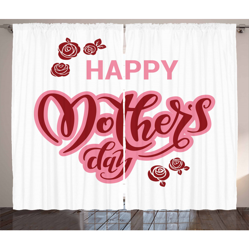 Happy Mothers Day Roses Curtain
