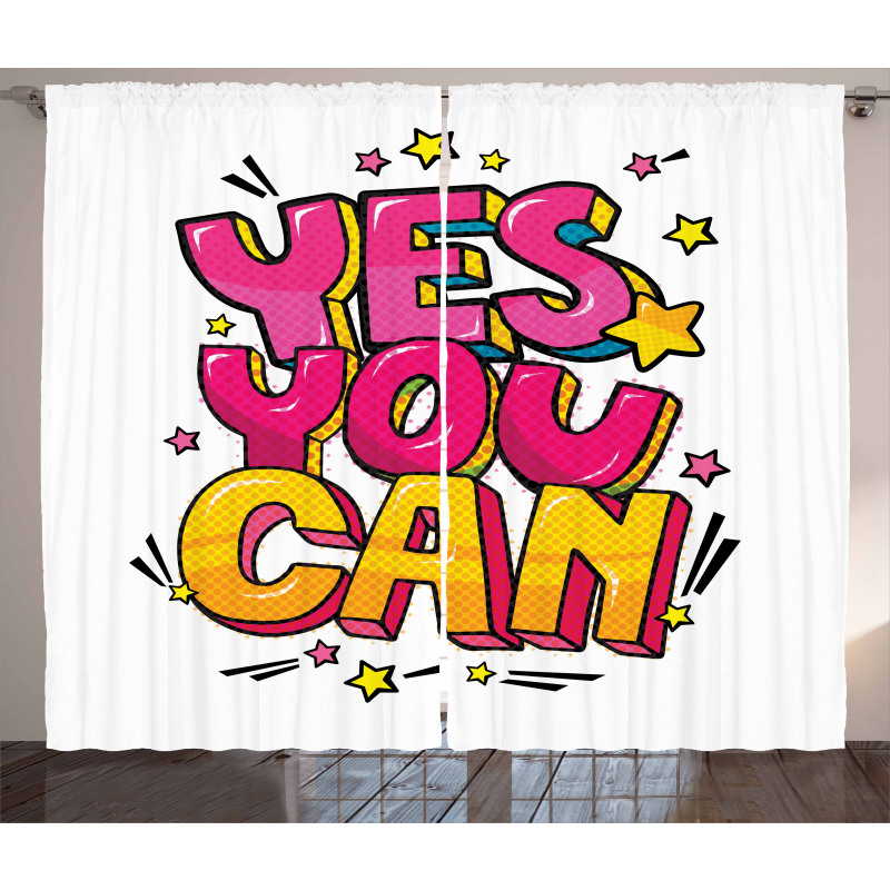 Yes You Can Word Bubble Curtain