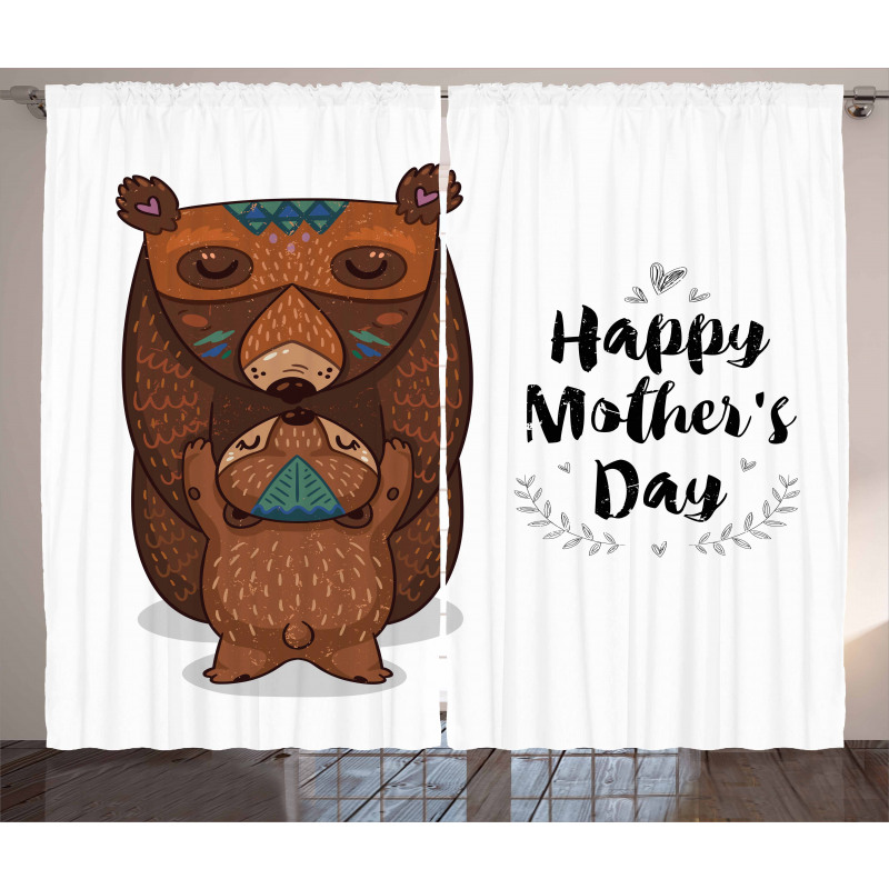 Mom and Baby Bear Hug Curtain