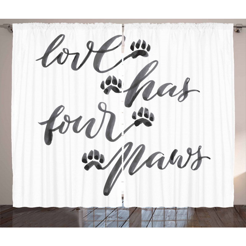 Brush Text Animal Lover Curtain