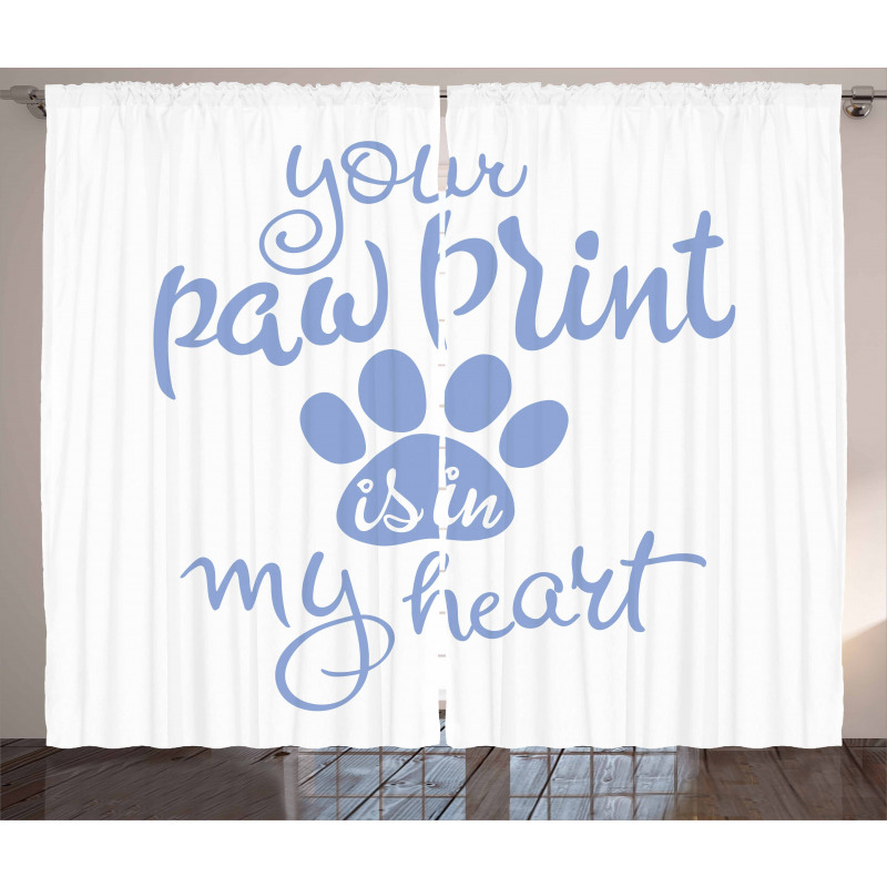 Paw Print is in My Heart Curtain