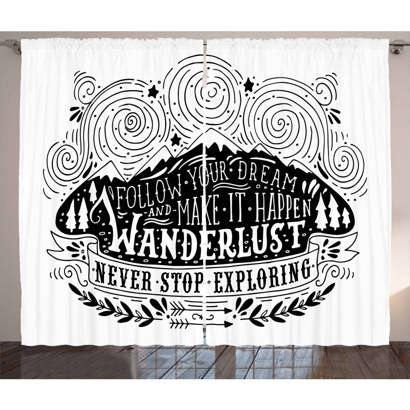 Wanderlust Follow Dreams Curtain