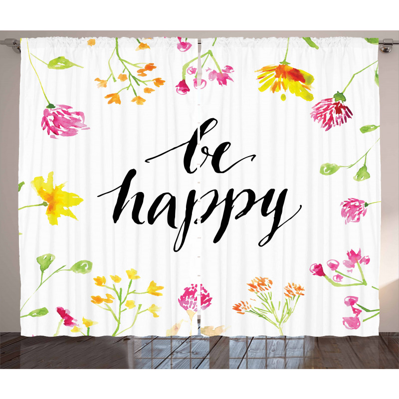 Positive Vibes Be Happy Curtain