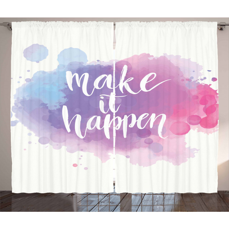 Make It Happen Slogan Curtain