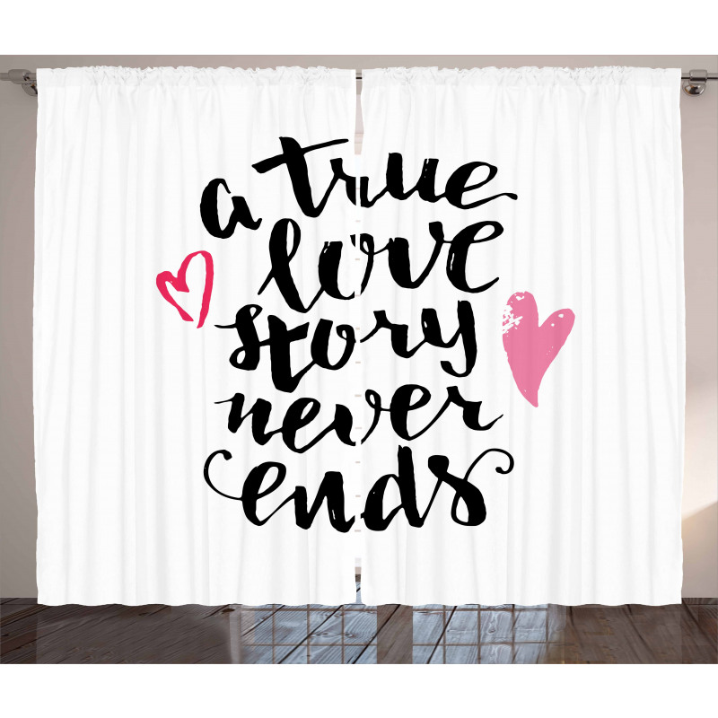 True Love Story Hearts Curtain