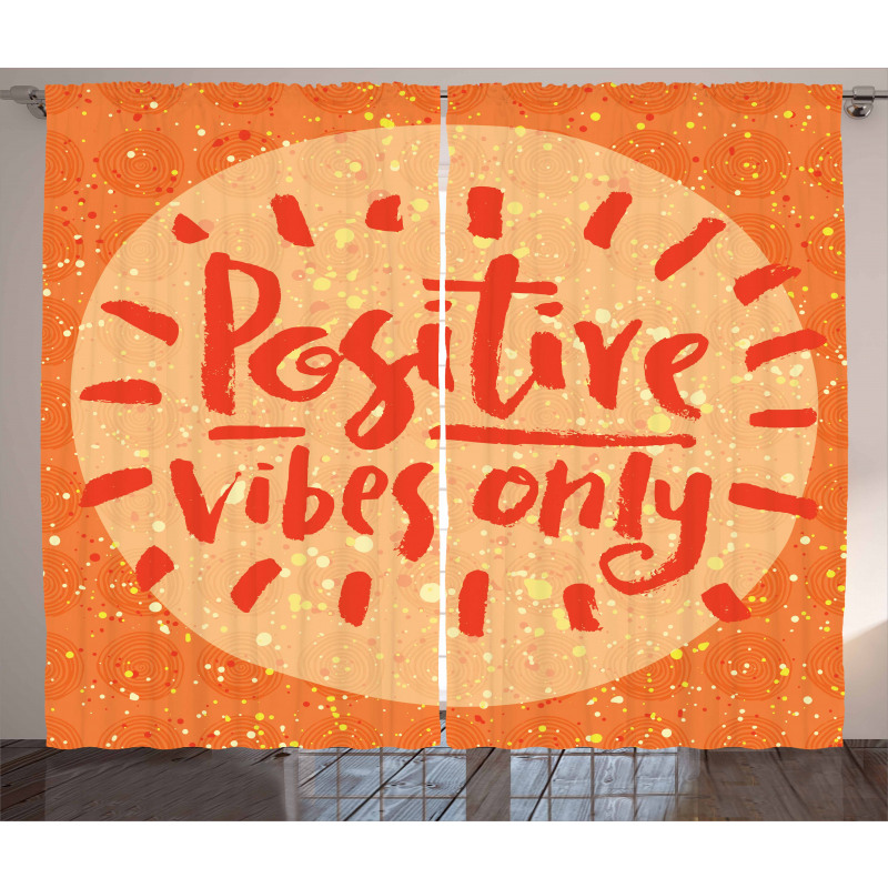 Positive Vibes Doodle Curtain