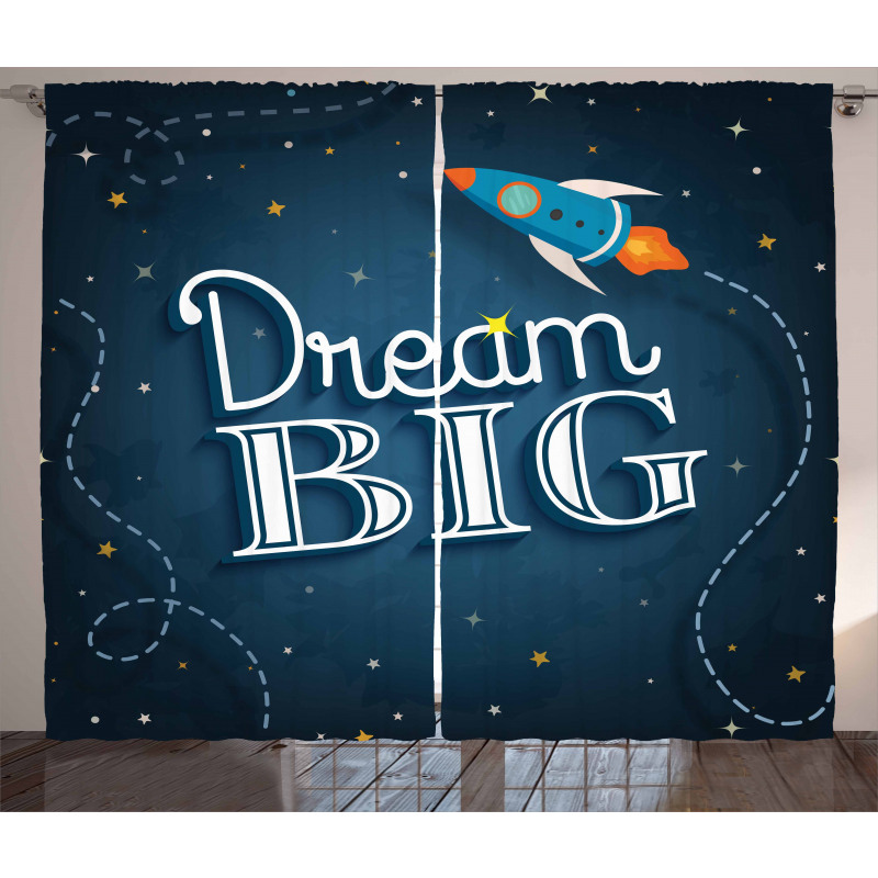 Dream Big Galaxy Space Curtain