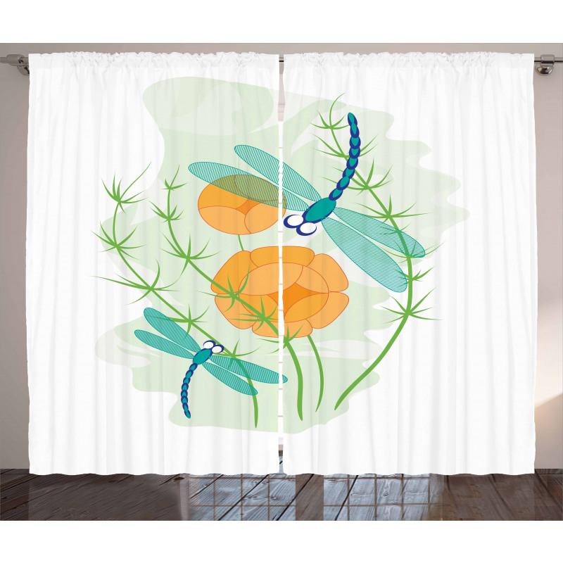 Colorful Nature Bugs Curtain