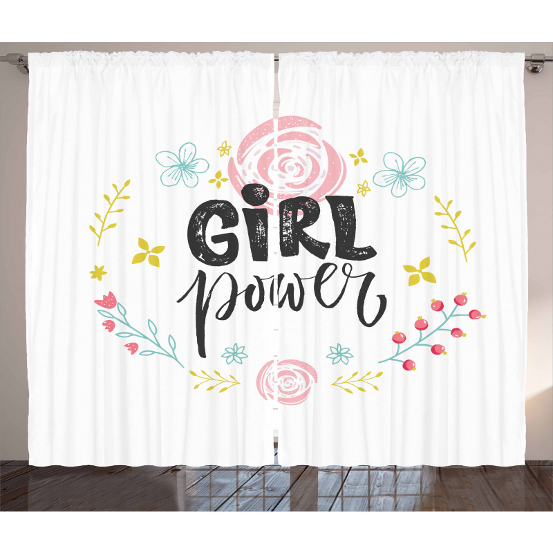 Motivational Girl Power Curtain