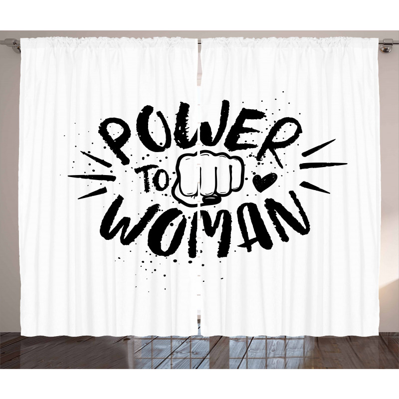 Power Woman Fist Shape Curtain
