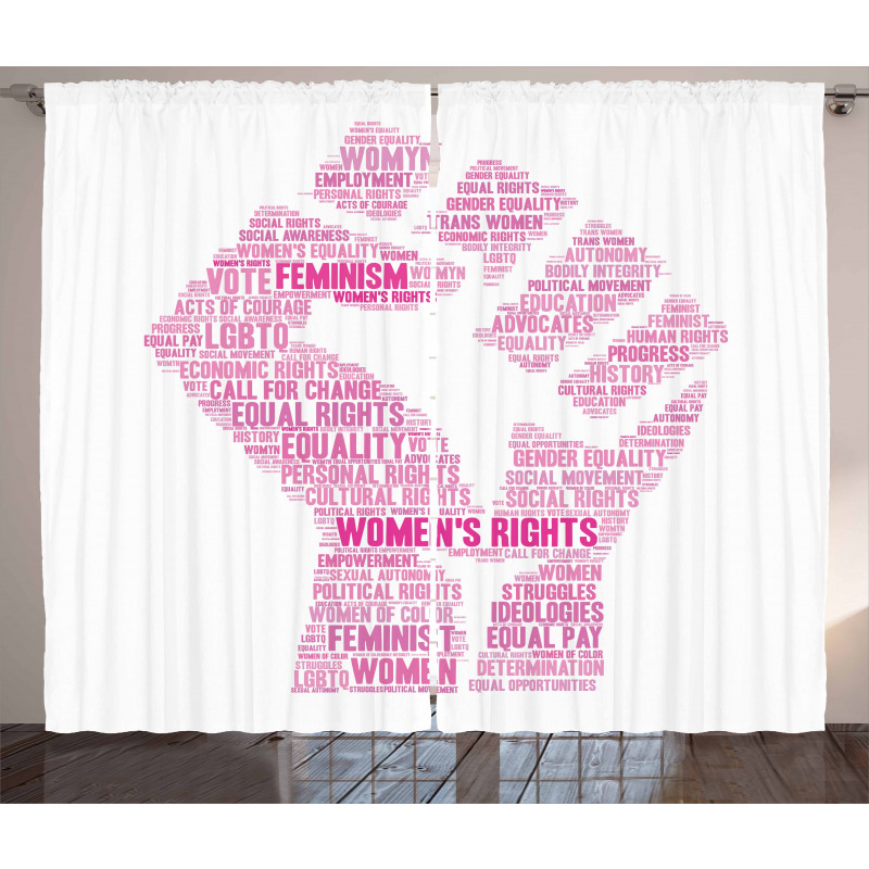 Lgbt Female Fist Print Curtain