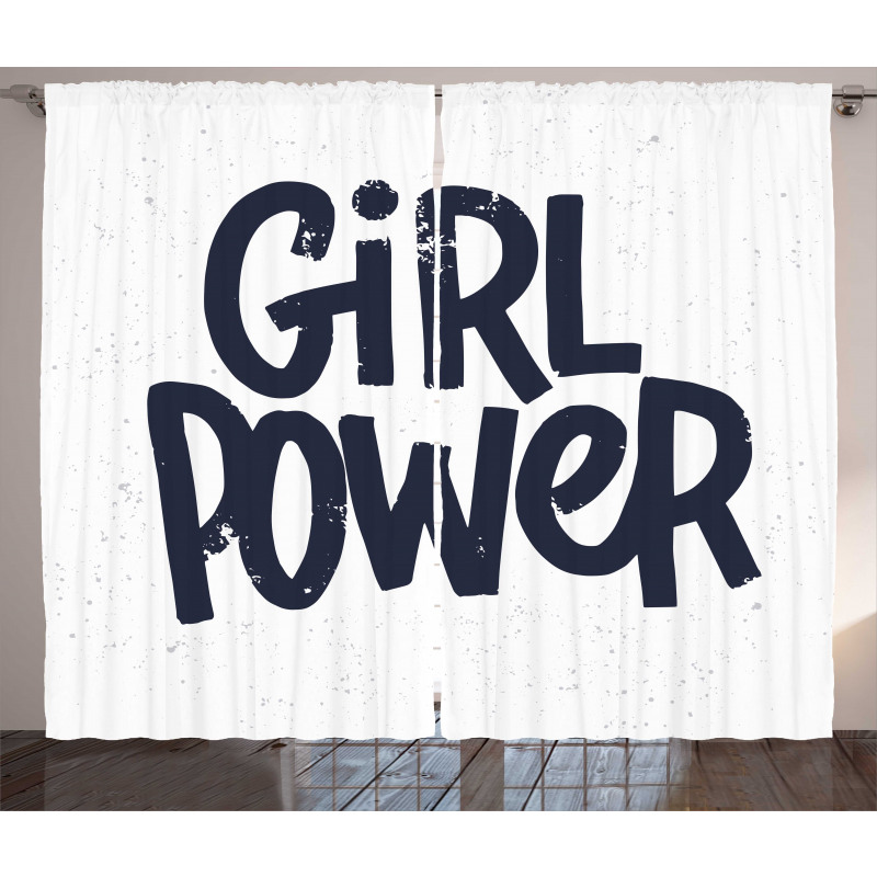 Girl Power Inscription Curtain
