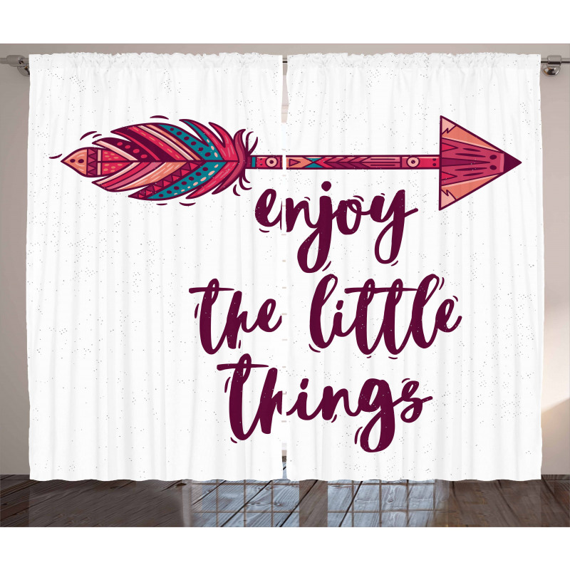 Traditional Boho Words Curtain