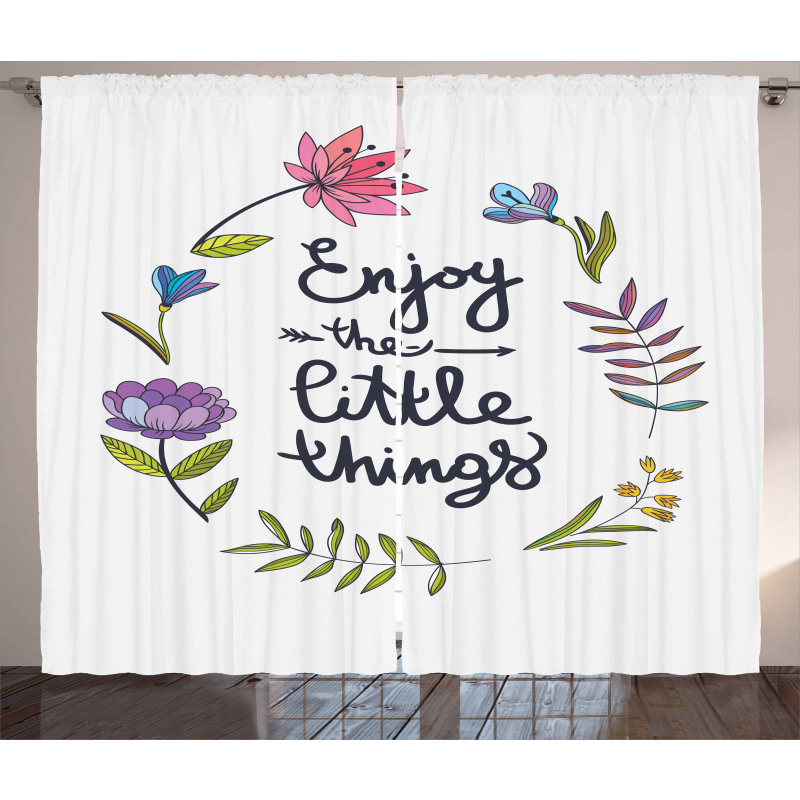 Hand Drawn Wreath Design Curtain