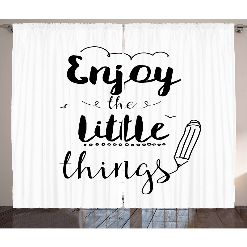 Words of Wisdom Phrase Curtain