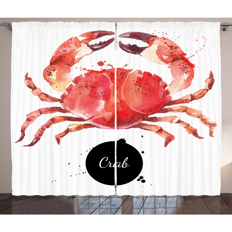 Ink Splatter King Crab Curtain