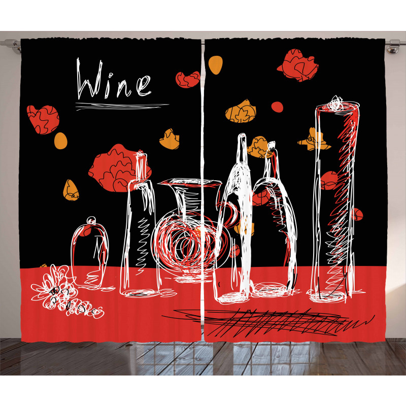 Wine Bottles and Decanter Curtain