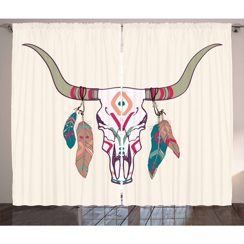 Texas Longhorn Steer Curtain