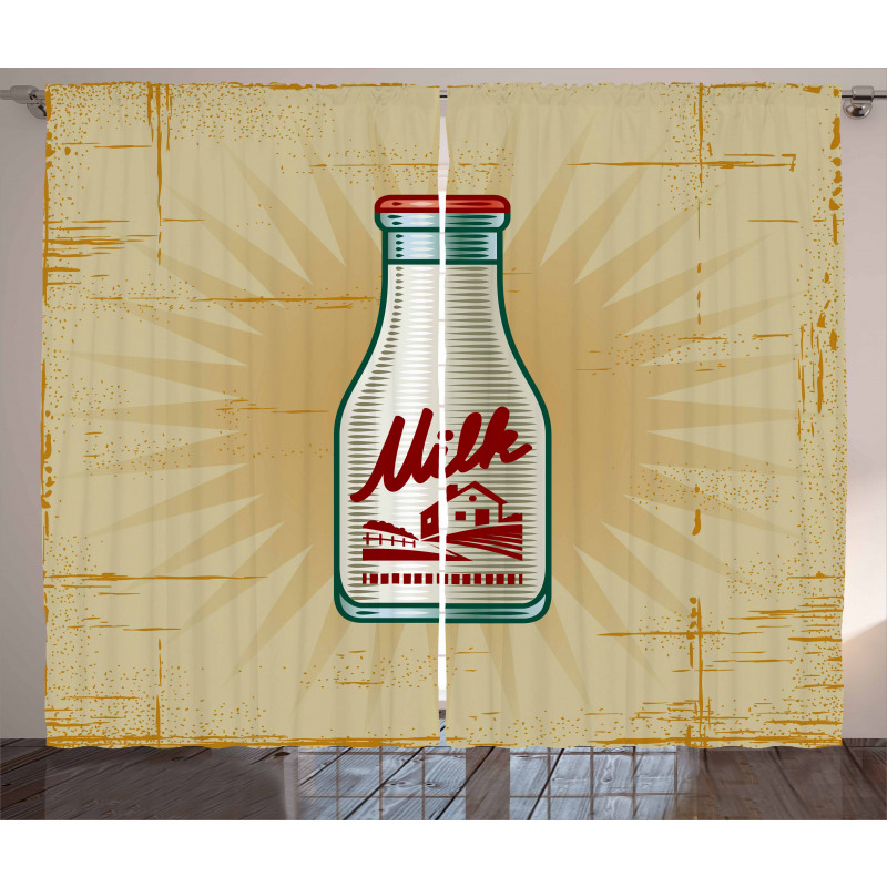 Retro Milk Bottle Curtain