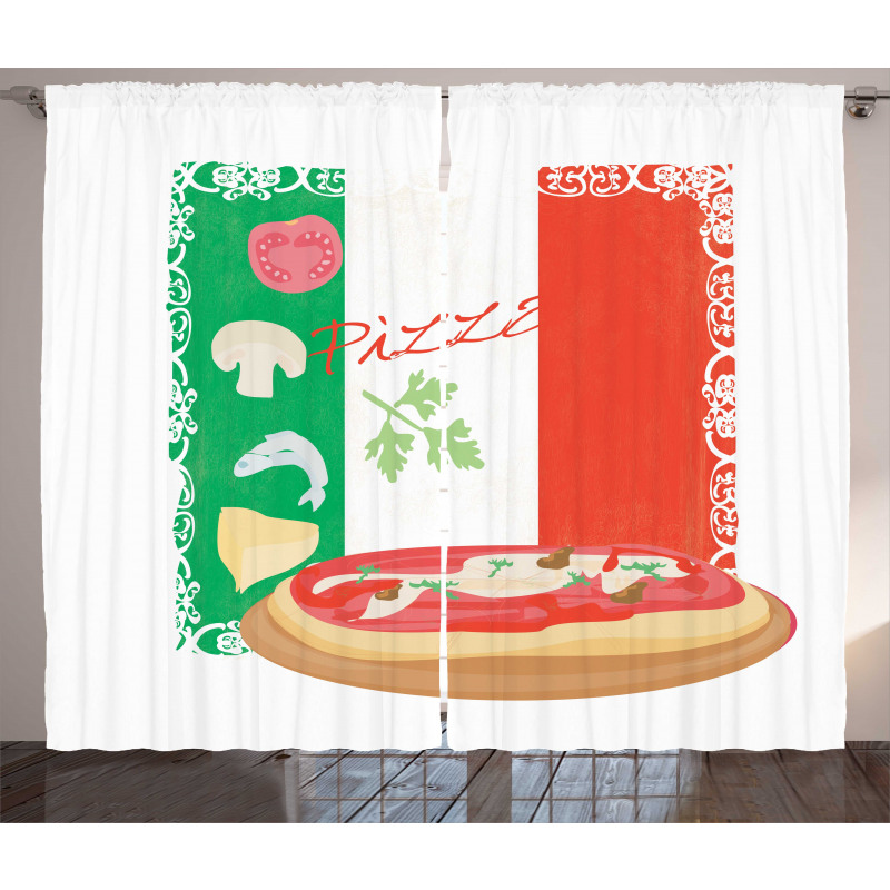 Italian Cuisine and Flag Curtain