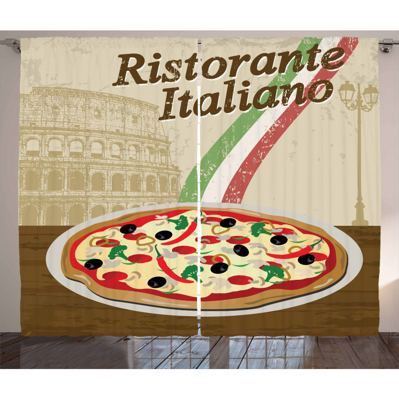 Italian Food Colloseum Curtain