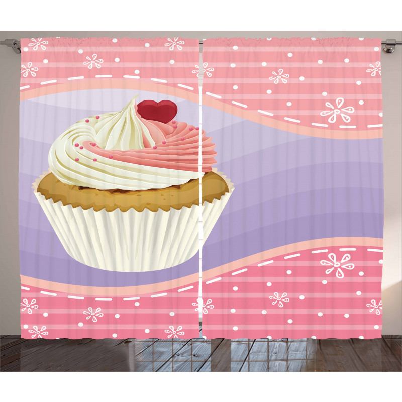 Yummy Pastry Floral Curtain