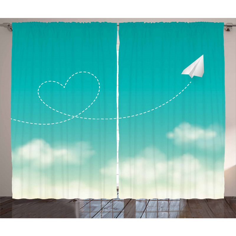 Paper Plane and Heart Curtain