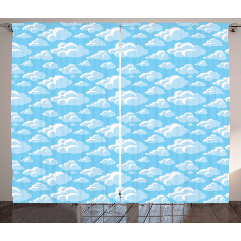 Floating Bubbly Clouds Curtain