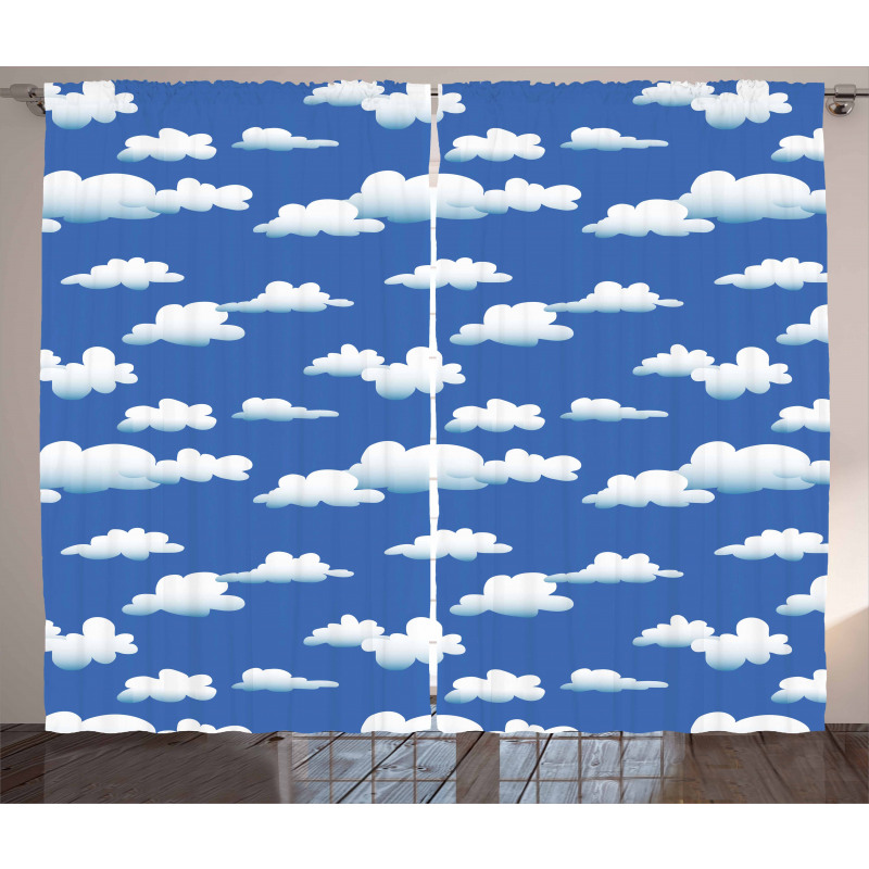 Computer Drawn Clouds Curtain