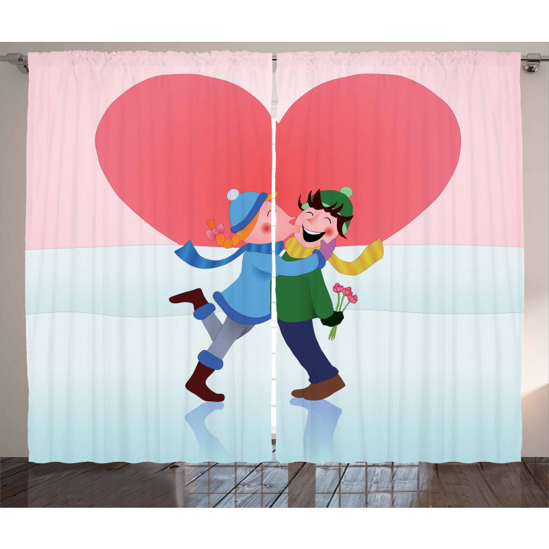 Winter Love Theme Curtain