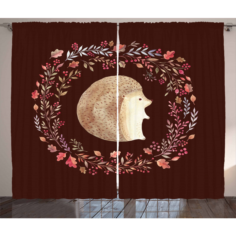 Leaf and Berry Wreath Curtain