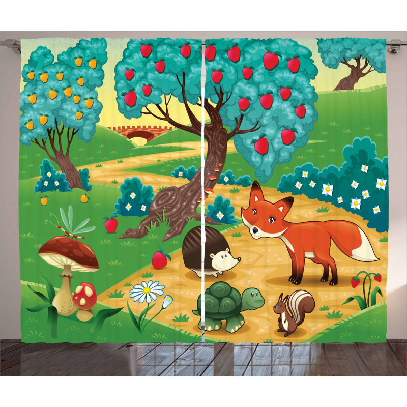 Woodland Happy Animals Curtain