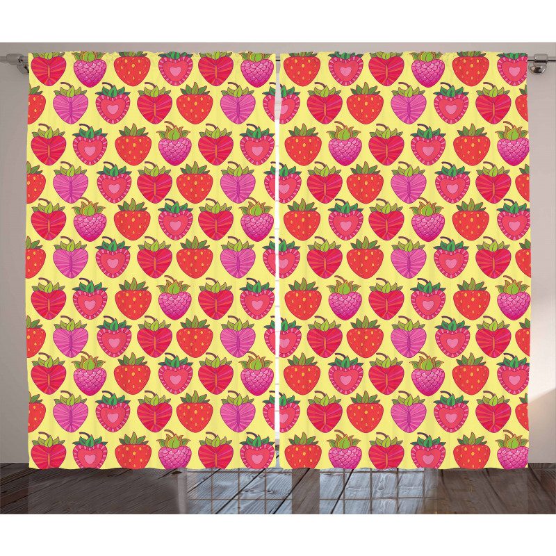 Berry Slices Motif Curtain